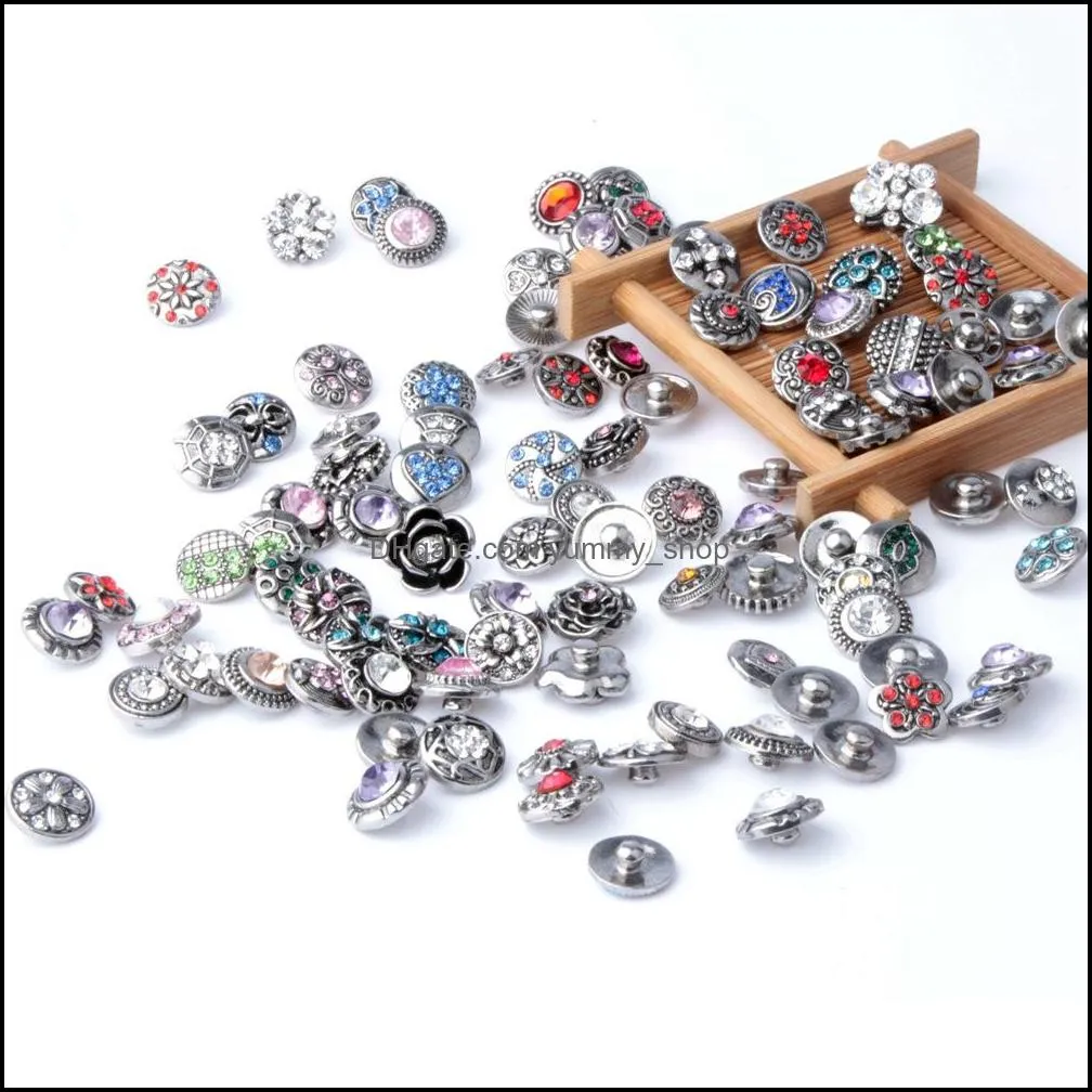 mixed styles components vintage noosa chunks 12mm snap buttons for snap button necklace bracelet jewelry accessories