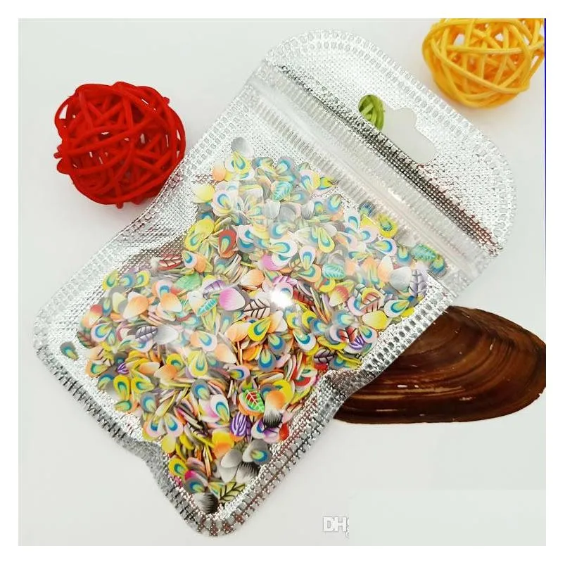 hot 1000pcs fruits animals flowers 3d nail stickers women girls colorful cartoon nail decorations fimo clay series