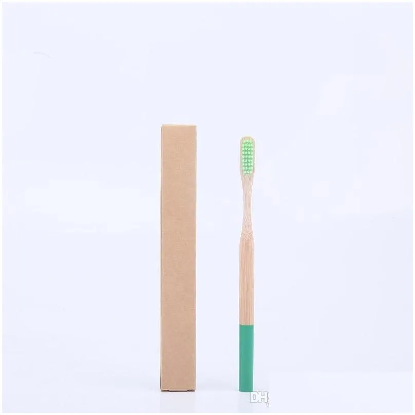 environmentally wood rainbow toothbrush bamboo toothbrush bamboo fibre wooden handle tooth brush whitening rainbow bristles toothbrush