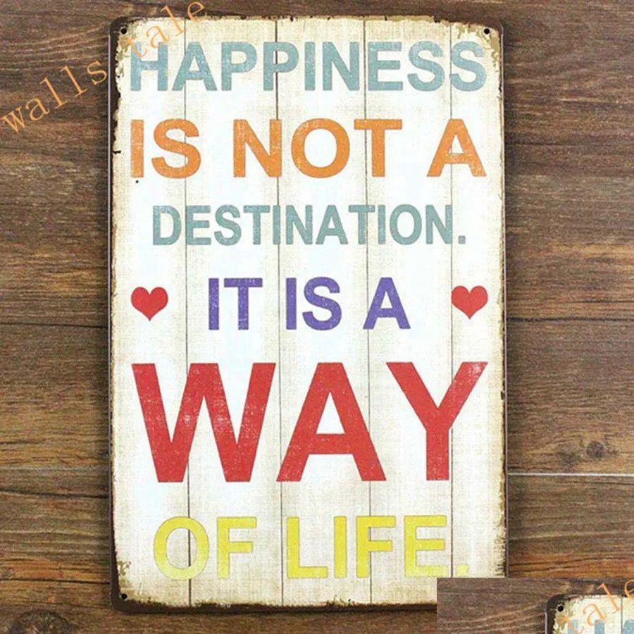 wholesale metal wall art vintage home decor life quote metal tin sign house decoration large size 20x30cm