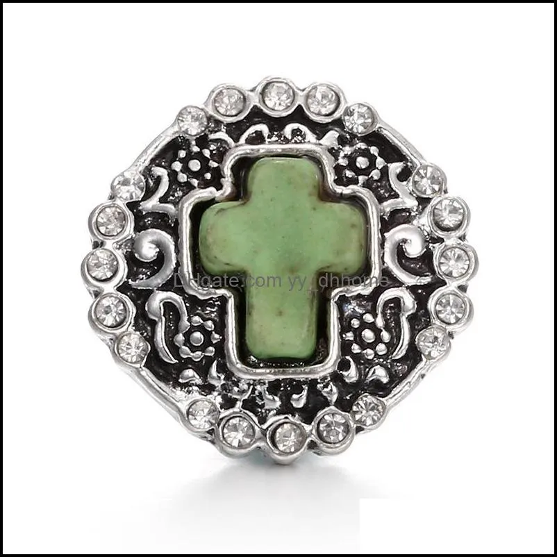 cross snap button jewelry component 18mm metal snaps buttons fit bracelet bangle noosa n010