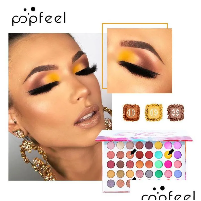 popfeel 40 colors matte eyeshadow palette makeup shades high pigmented shimmer shadow lasting waterproof neon eye pigments