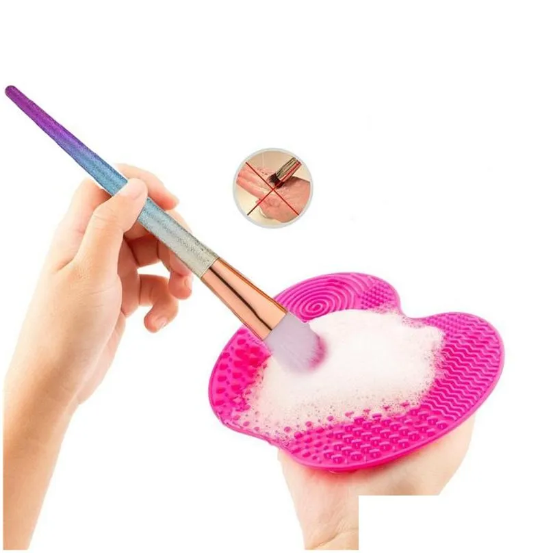 silicone brush cleaner mat sponges washing tools for cosmetic make up eyebrow brushes cleaning pad scrubber board makeup cleaner