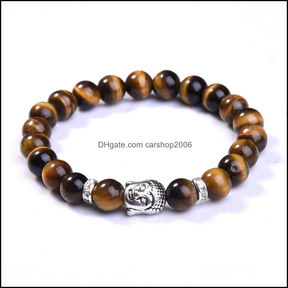 8mm buddha beads bracelets bangles natural stone charm bracelets for women and men jewelry 2017 bracciali lava pulseiras