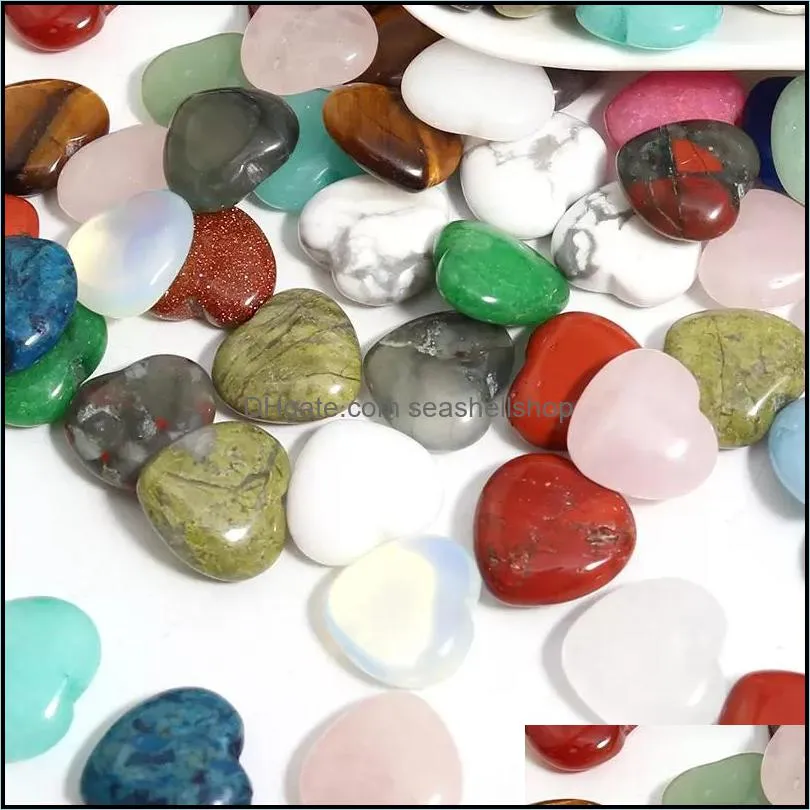 16x6mm love heart natural crystal stone craft ornaments quartz healing crystals energy reiki gem living room decoration