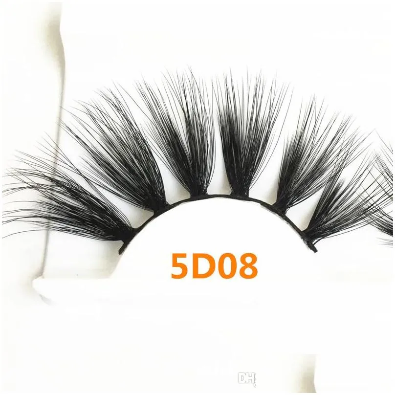 5d faux mink lashes 25mm long natural false eyelashes volumn fake eye lashes for beauty thick 25mm full strip lashes