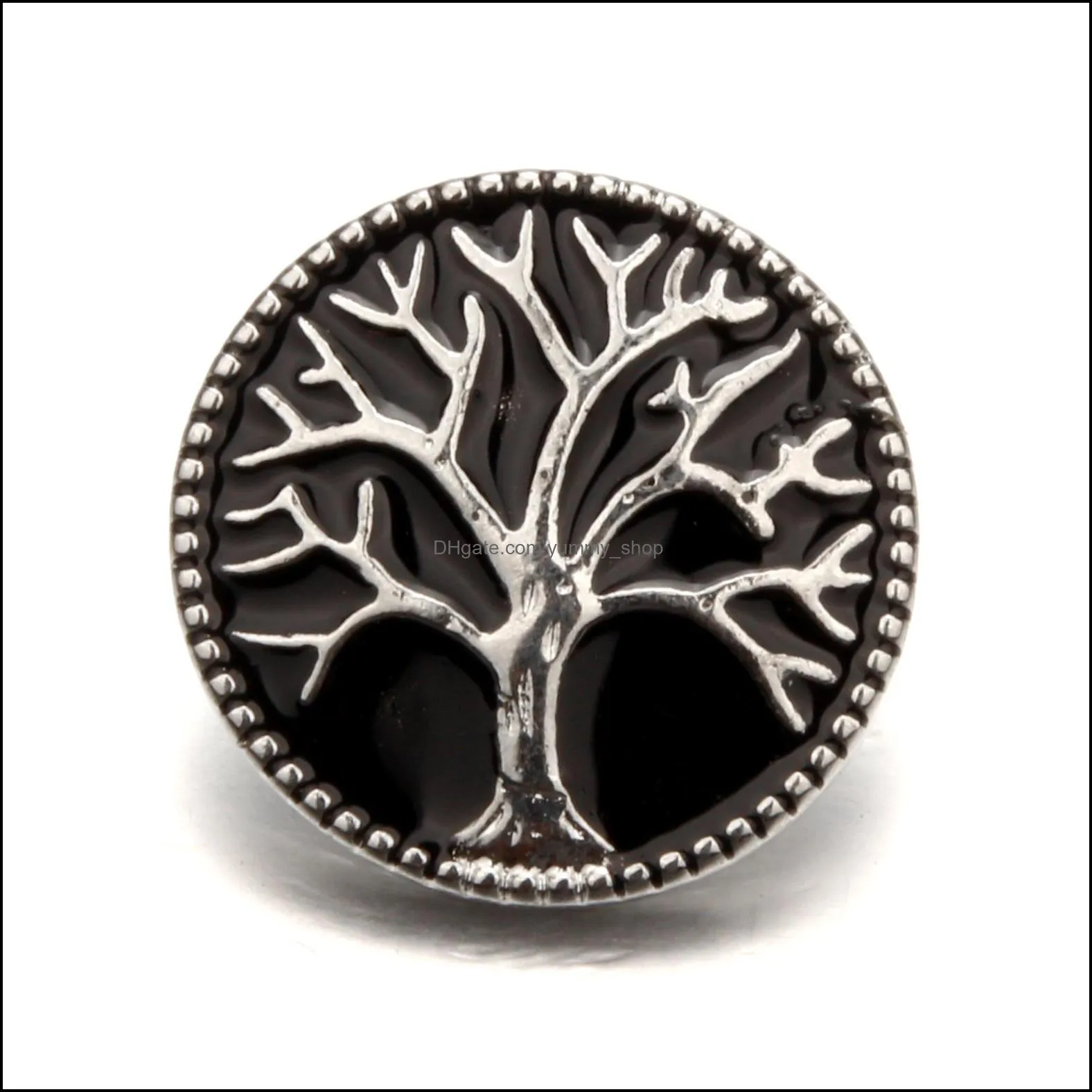 snap button jewelry components enamel tree 18mm metal snaps buttons fit bracelet bangle noosa z02039