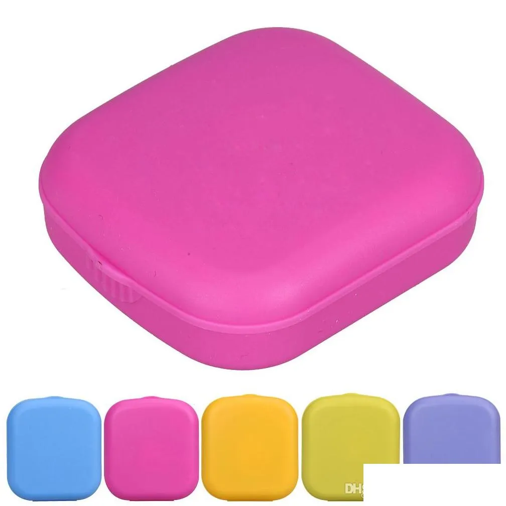 new plastic portable mini contact case lens outdoor travel contact holder container with mirror easy carry for eyes care