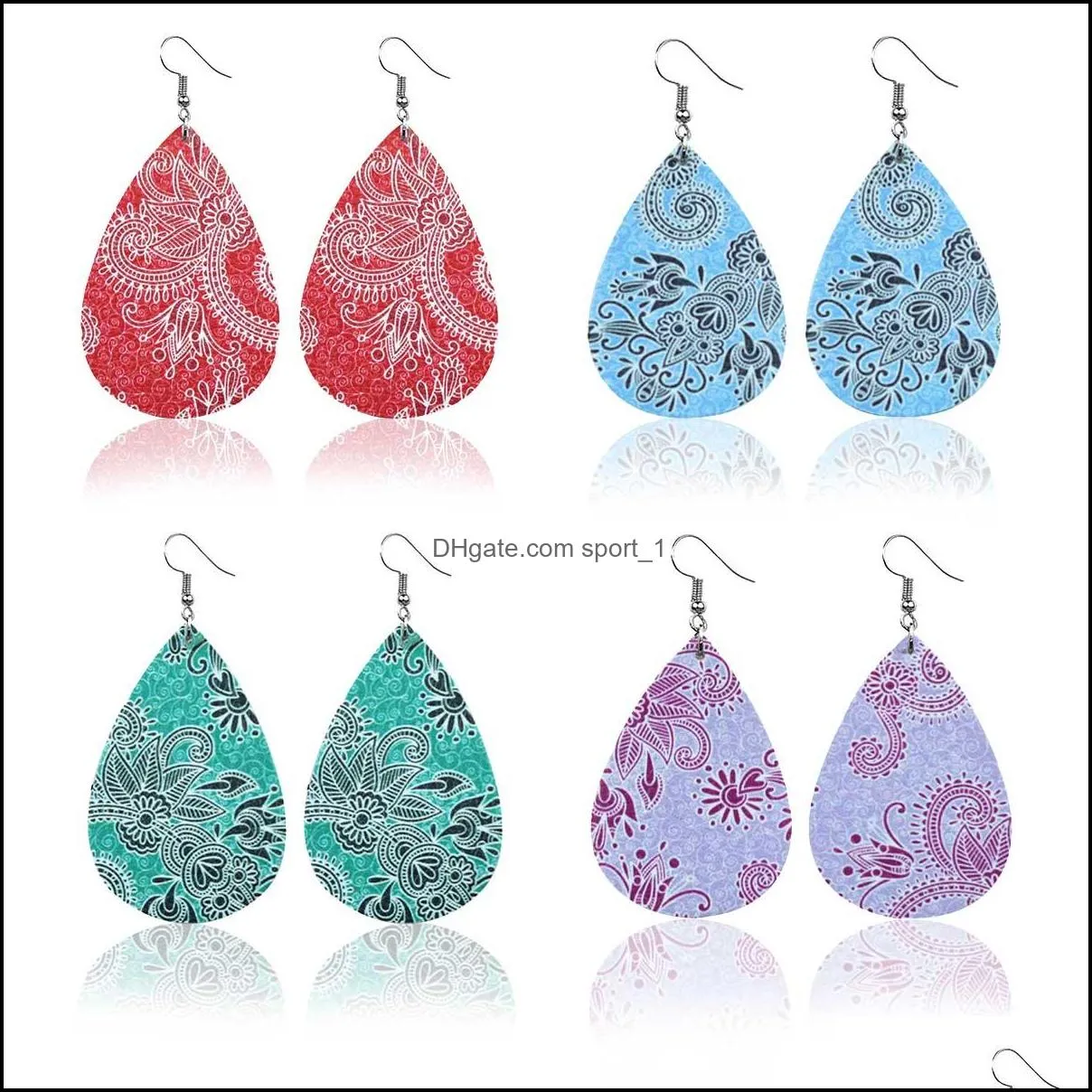 teardrop leather earrings leaf drop lightweight bohemian earrings for women girls