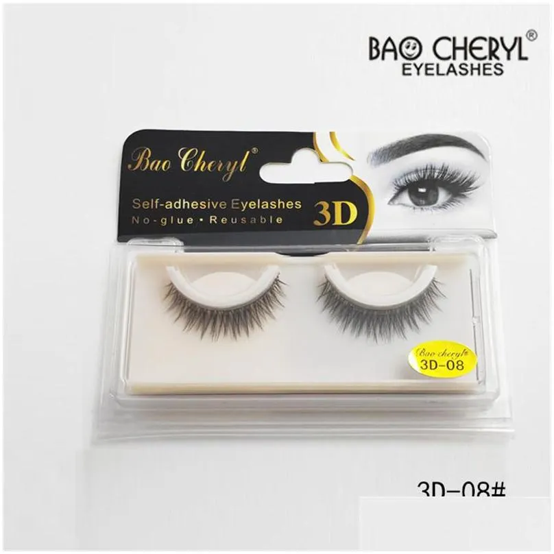 3d self adhesive false eyelashes no glue natural long 3d handmade fake eyelash extensions makeup beauty