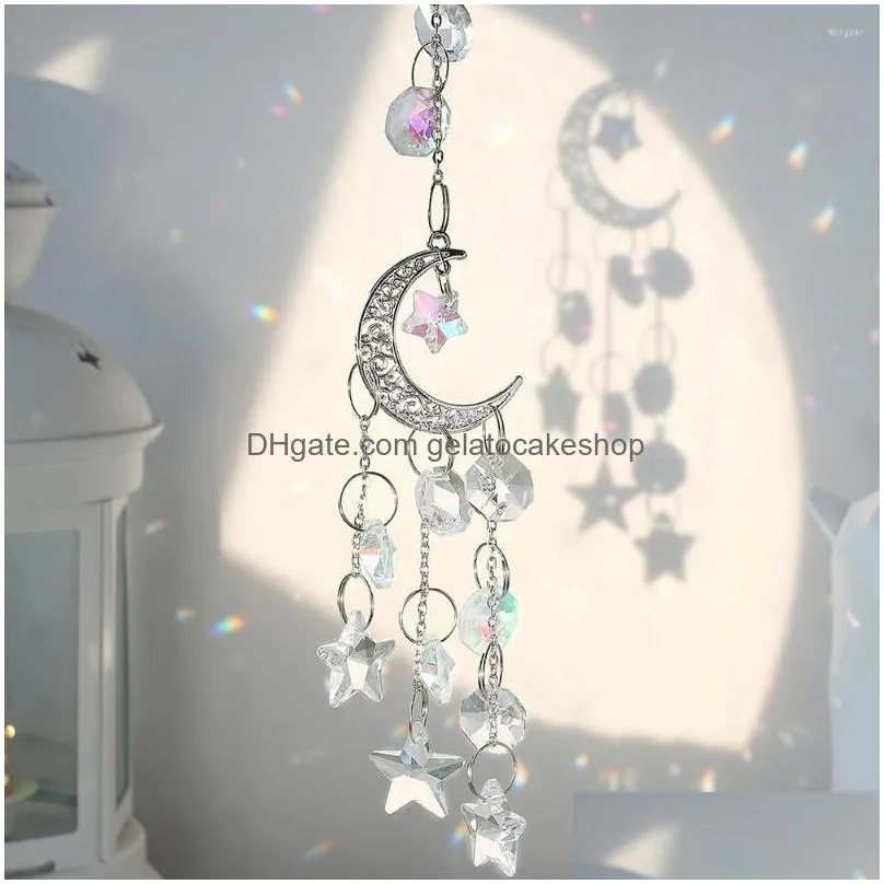 garden decorations silver suncatcher hanging crystal prism light catcher window sun rainbow maker prisma decoration wedding gift