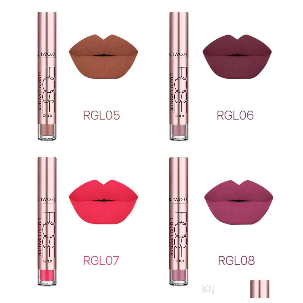 new brand o.two.o matte liquid lipstick lip paint matte lipstick waterproof long lasting lip gloss