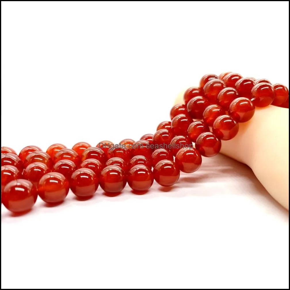 red carnelian agate round beads polished round smooth gemstone round crystal energy healing bead assortments for jewelry making bracelet necklace