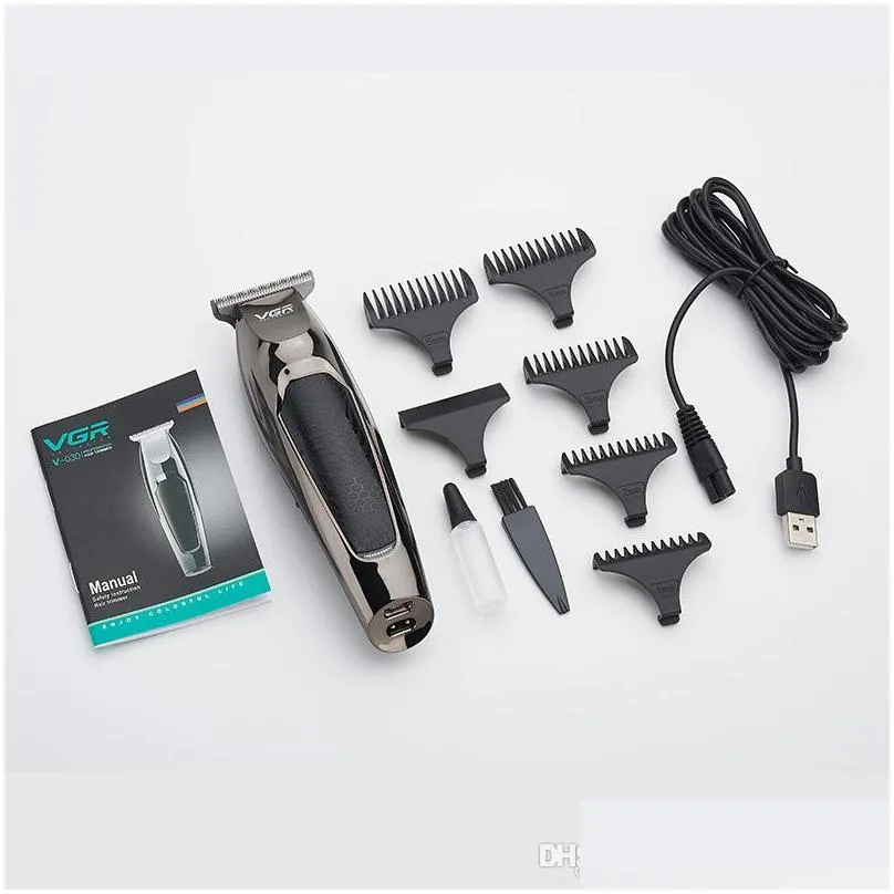 vgr030 professional waterproof hair trimmer display mens hair clipper grooming low noise clipper titanium ceramic blade adult razor