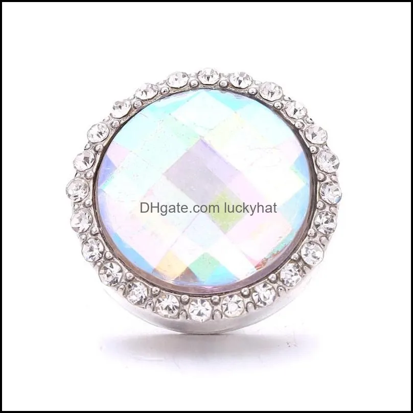 dazzling rhinestone clasps chunk 18mm snap button zircon round charms bulk for snaps diy jewelry findings suppliers gift