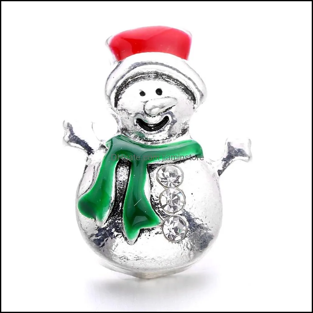 christmas snowman snap button charms jewelry findings 18mm metal snaps buttons diy bracelet jewellery wholesale