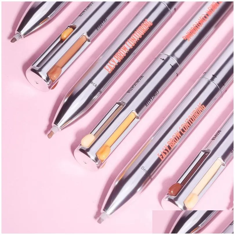 4 in 1 easy to wear eyebrow contour pen waterproof defining highlighting eye brow eyebrow pencil makeup cosmetic