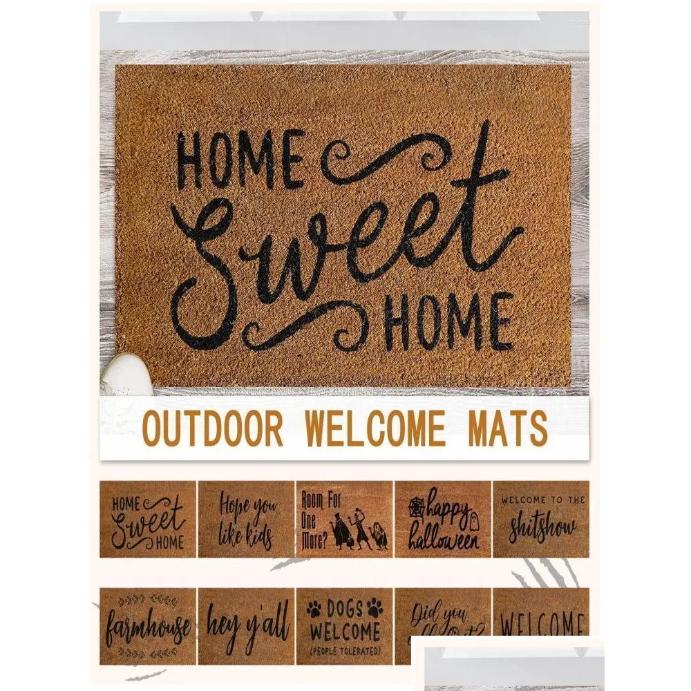 carpets door mats coir welcome for front funny outside doormat rug kitchen carpet decorative colorful home decor