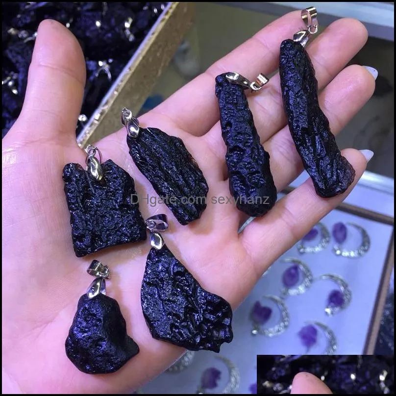 natural meteorite stone pendant random size amethyst quartz original natural crystal for driving cutting gemstone rolling and