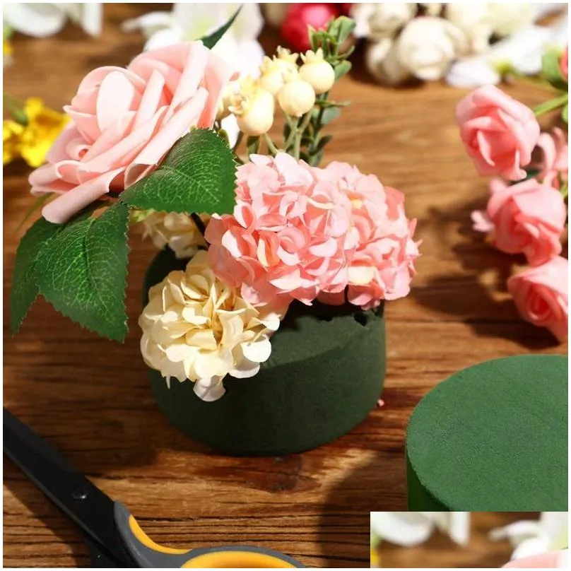 flower arrangement kit green round wet floral foam wedding aisle flowers party decoration flower 16 pieces decorative flowers 