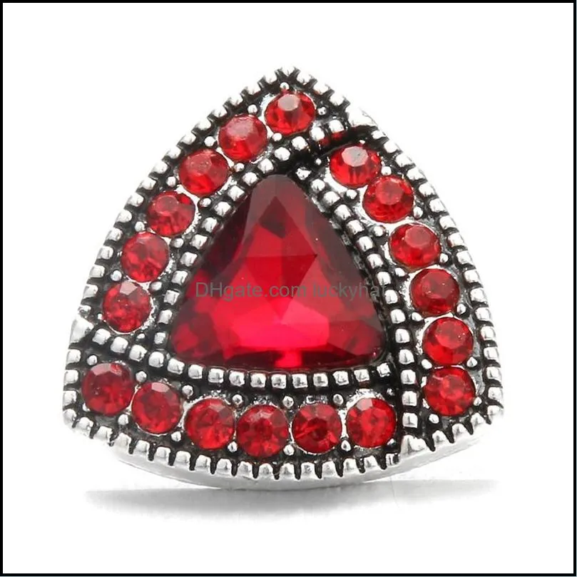 noosa snap jewelry triangle rhinestone snap buttons fit diy 18mm snap button bracelet necklace jewelry christmas gift