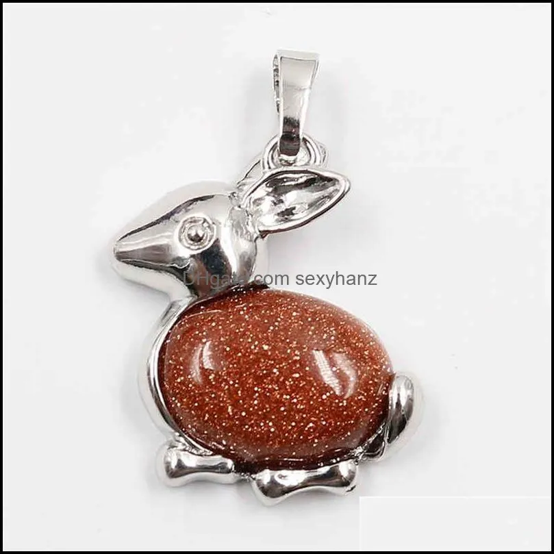 natural red carnelian rabbit crystal pendant women charka healing rabbit jewelry necklace 18 for party in gift bags