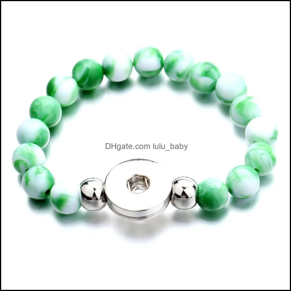 ethnic women snap button bracelet acrylic beads hand strand bracelets jewelry fit diy 18mm ginger snaps elastic bangle