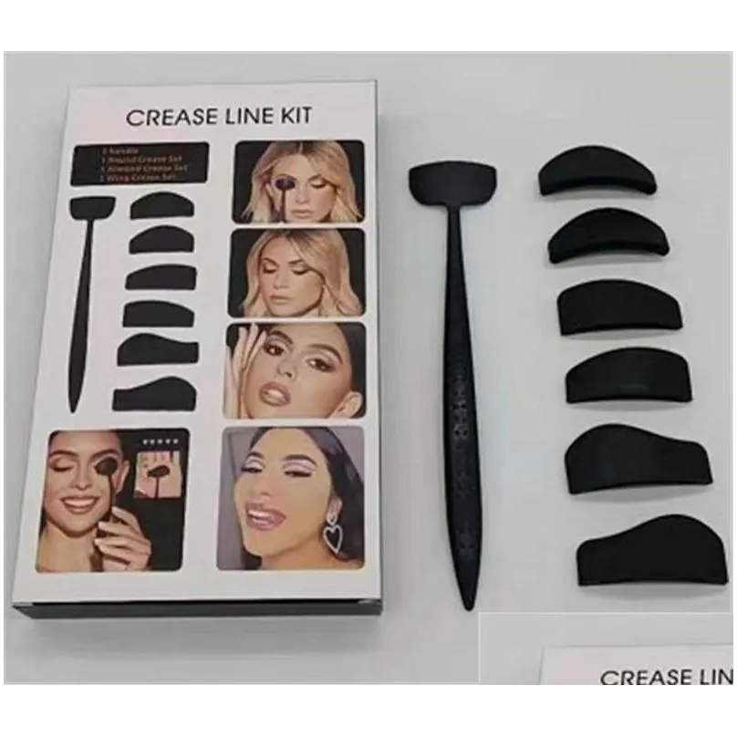6 in 1 eyeshadow seal crease line kit portable eyeshadows fixer eyeliner stencil eye shadow guide makeup shaping tool set