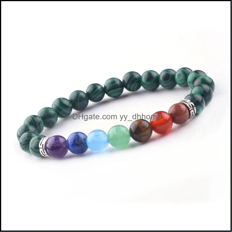 multicolor 7 chakra stone amethyst beads buddha bracelets wristband bangles bijoux armbanden voor vrouwen women men jewelry