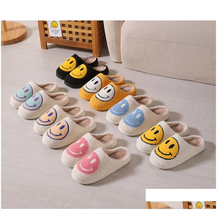 Slippers Fznyl Love Smile Happy Heart Bad House Bunny Christmas Plush Slides Evil Eye Smiley Face For Women 39S Drop Delivery Smtit