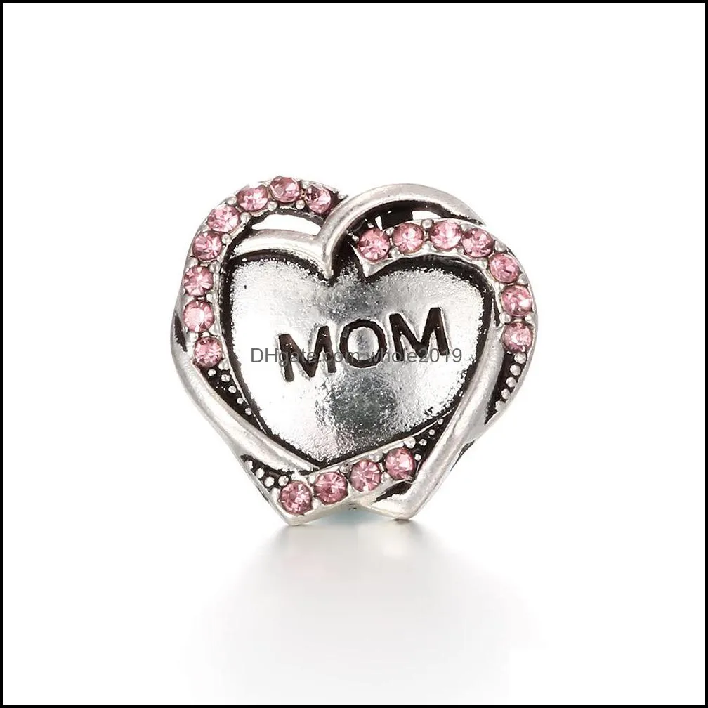 hq components snap button jewelry colorful rhinestone love mom heart 18mm 20mm metal snaps buttons fit bracelet bangle noosa za0223