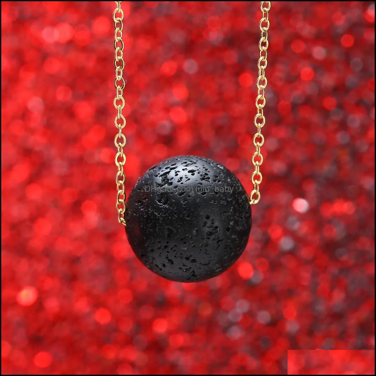 12mm colorful lava stone beads chokers pendant aromatherapy  oil perfume diffuser necklace collar jewelry