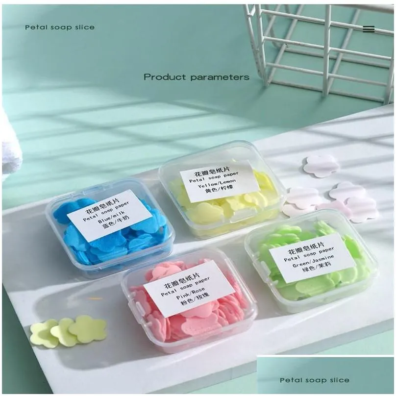 paper cleaning soaps portable hand wash petal soap papers scented slice washing hands bath travel scented foaming small tablet