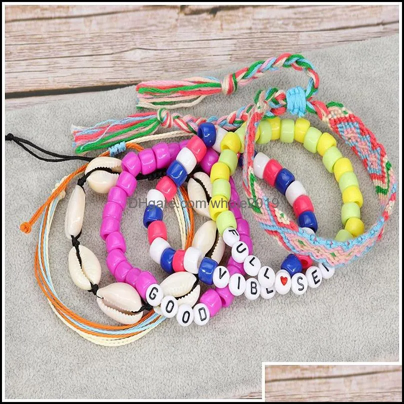 12pcs friendship set bracelet handcrafted handmade plur accessory edm music festival words letter beaded string bracelets for women