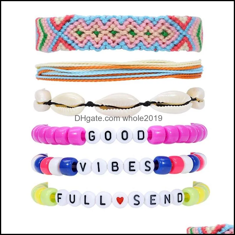 12pcs friendship set bracelet handcrafted handmade plur accessory edm music festival words letter beaded string bracelets for women