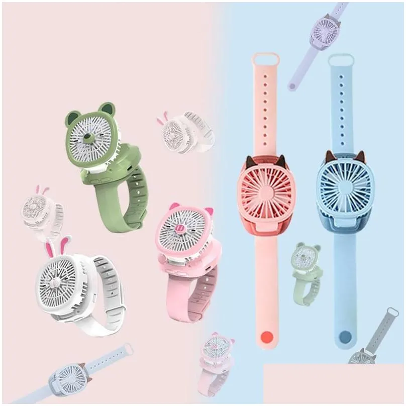 cartoon watch fan with 7 light usb rechargeable toy watch food grade materials and no harm to hands childrens gifts