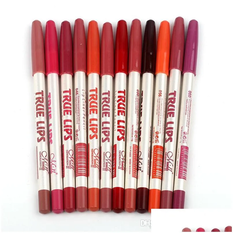 menow 12pcs/set professional lip liner pencil waterproof wooden lip contour pen matte lipstick lip tattoo pen