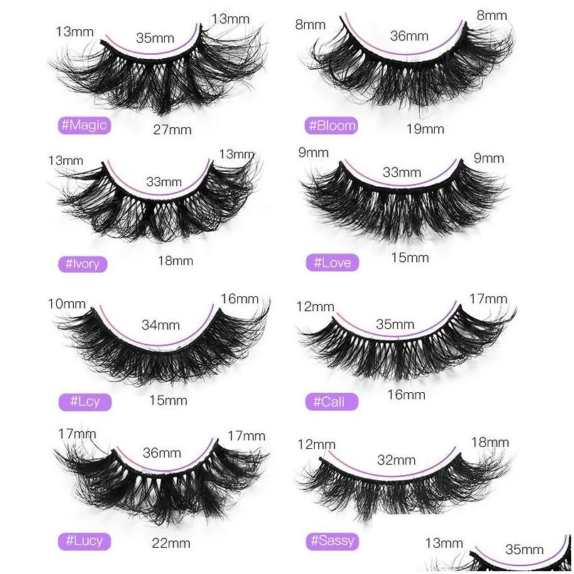 8d thick fake eyelashes 5 pairs soft fluffy messy natural 8d faux mink lashes with dazzling colors box