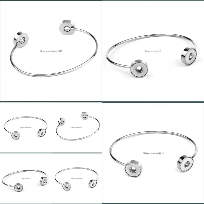 stainless steel alloy snap button cuff bangle jewelry mini 12mm snaps bracelet for women couple bracelets