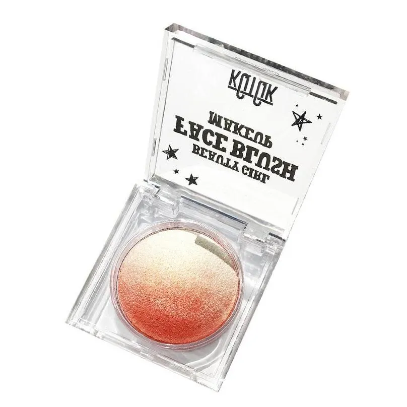 kqtqk blush powder blusher highlight palette roasted egg shape nude makeup natural gradual rouge and eye shadow