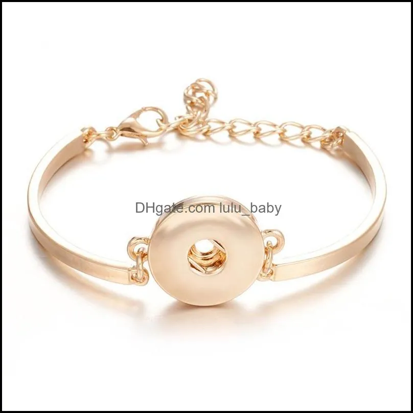 noosa silver gold plated snap button bracelet 18mm snap buttons charm bracelet bangles diy snap button jewelry