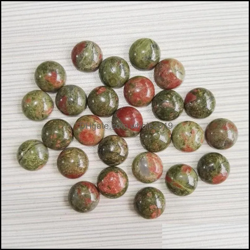 12mm flat back quartz loose natural stone round cabochons chakras beads for jewelry making healing crystal wholesale