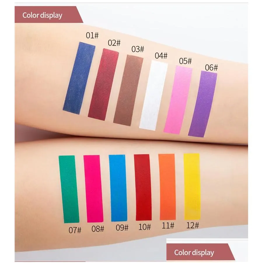 handaiyan 12 colors matte neon eyeshadow cream high pigment easy to apply summer yellow pink eye shadow creams