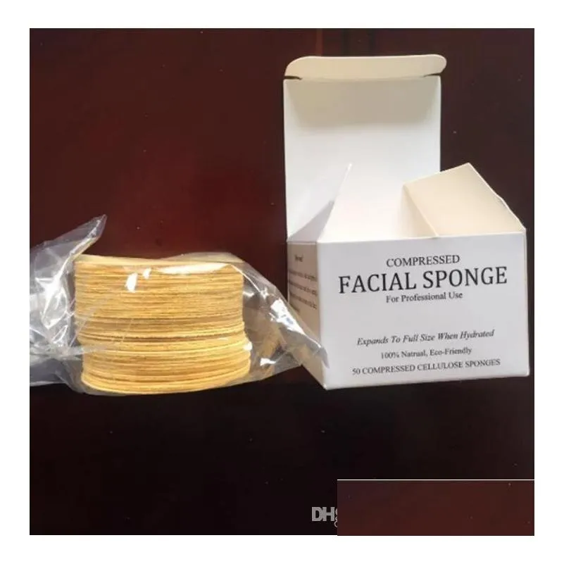 professional compressed natural cellulose facial sponges 50 count 65mmx10mm compressed sponge