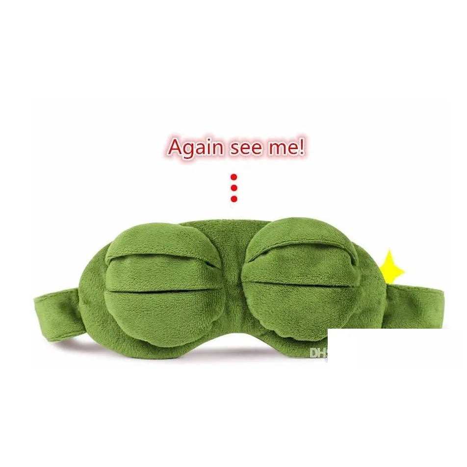 cute sad frog 3d eye mask cover sleeping funny rest sleep anime cosplay costumes accessories gift