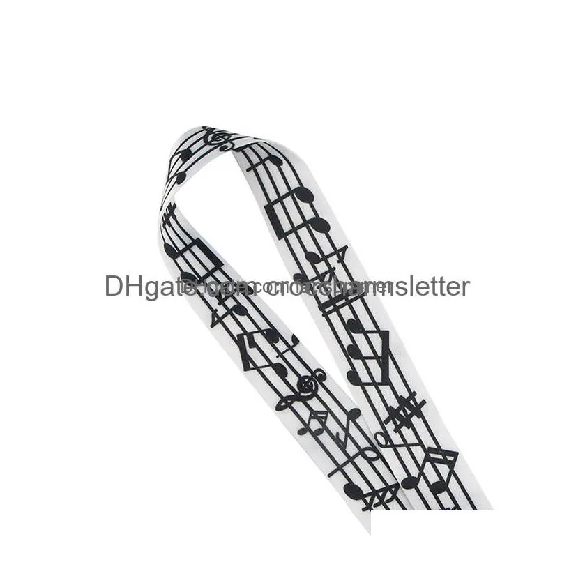shoe parts accessories lb2495 musical notes keychain lanyard for keys mobile phone hanging rope usb id card badge holder music teach