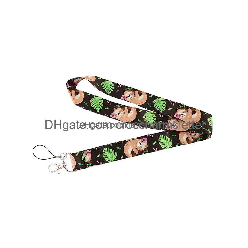 shoe parts accessories lx55 animals sloths lanyard for usb keys work card id holder badge astronaut neck strap phone rope diy cartoo