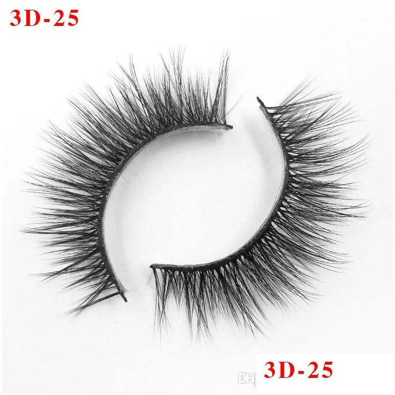 2 pairs 3d faux mink hair natural long false eyelashes with colorful flash box thick lashes extension