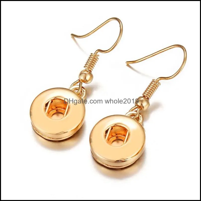 noosa silver gold color 18mm snap button charms dangle earrings for women chunks jewelry