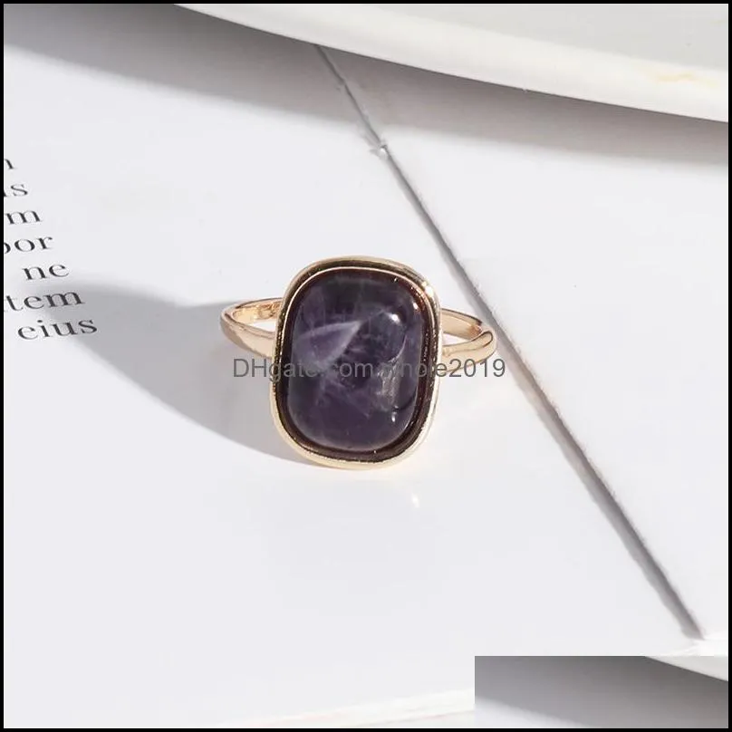 rectangle purple lapis lazuli stone abalone shell rings fashion inner dia 1.7cm gold color brincos pendientes jewelry for women